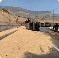 تصادف کامیون حمل گندم 1