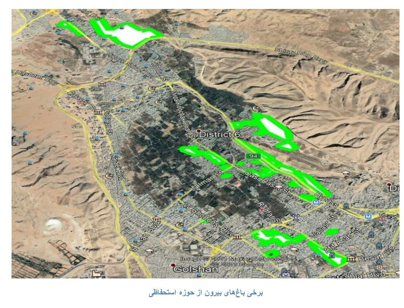 برخی باغات بیرون از حوزه استحفاظی که با خطر تغییر کاربری روبرو هستند