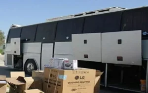 جریمه مالک،راننده و مسافر یک اتوبوس در ممسنی که کارشان قاچاق بود