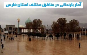 آمار بارندگی در مناطق مختلف استان فارس تا ۲۶ فروردین ۱۴۰۳