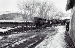 عکس روز برفی یکی از روستاهای فارس در سال ۱۳۰۸