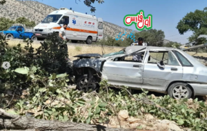 ببینید | له شدن پراید در محور دشت ارژن-کازرون/عمرشون به دنیا بود