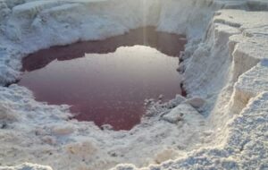 تداوم فرورفتن آب دریاچه مهارلو در زمین با گسترش دهانه فروچاله ها