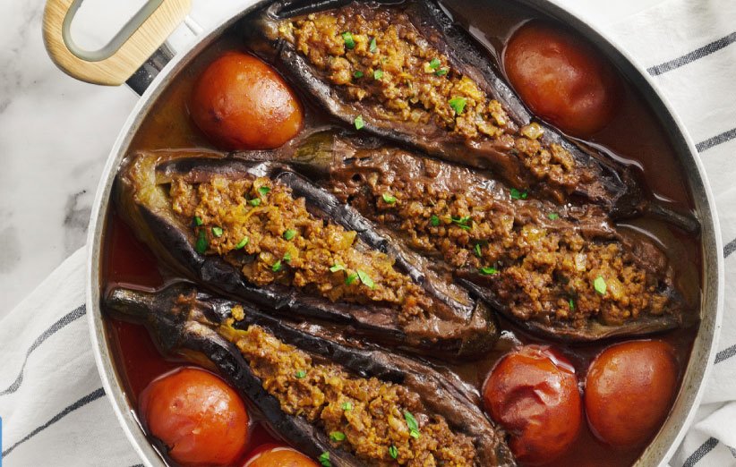 طرز تهیه بادمجان کبابی گیلانی