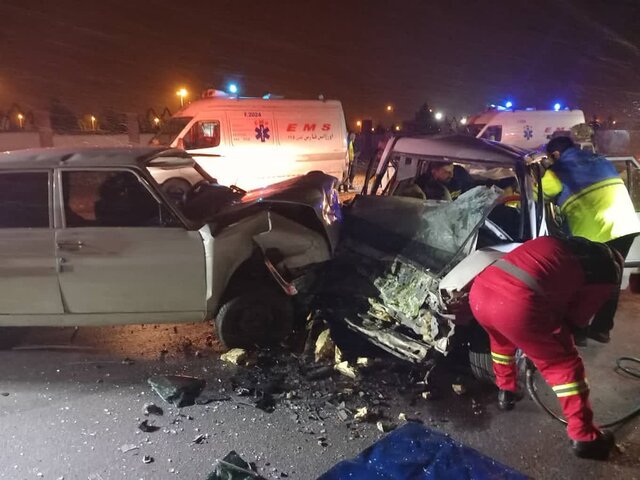 ۵ کشته و مصدوم در تصادف پراید و پیکان در جاده شیراز _ داریون+عکس