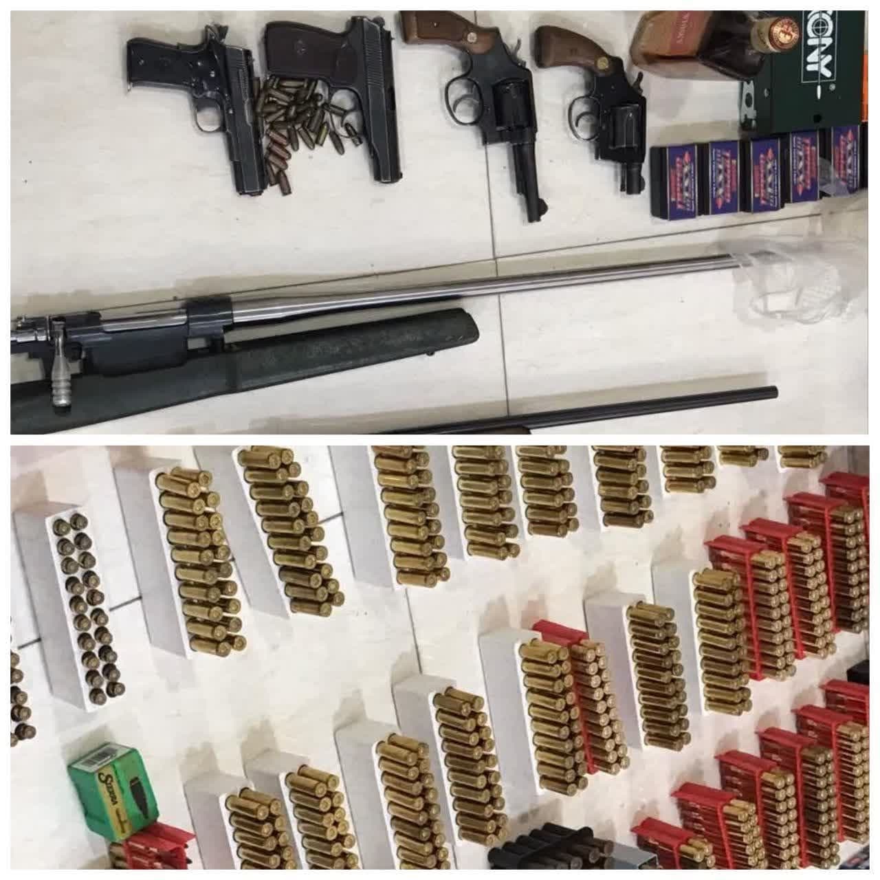 کشف مقادیر زیادی سلاح و مهمات غیرمجاز از خانه‌ای در فسا