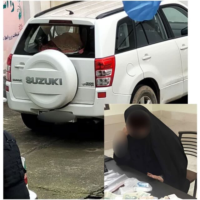 زن گدا حین سوار شدن به سوزوکی ویتارا دستگیر شد