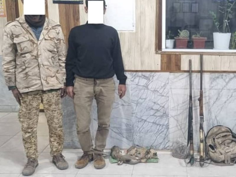 دستگیری شکارچیان غیرمجاز و کشف ۲ قبضه اسلحه در جهرم