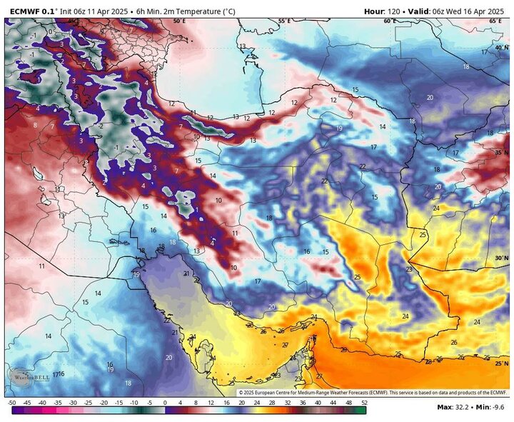 پیش‌بینی هوا: احتمال رگبار و تگرگ در ۲۰ استان کشور