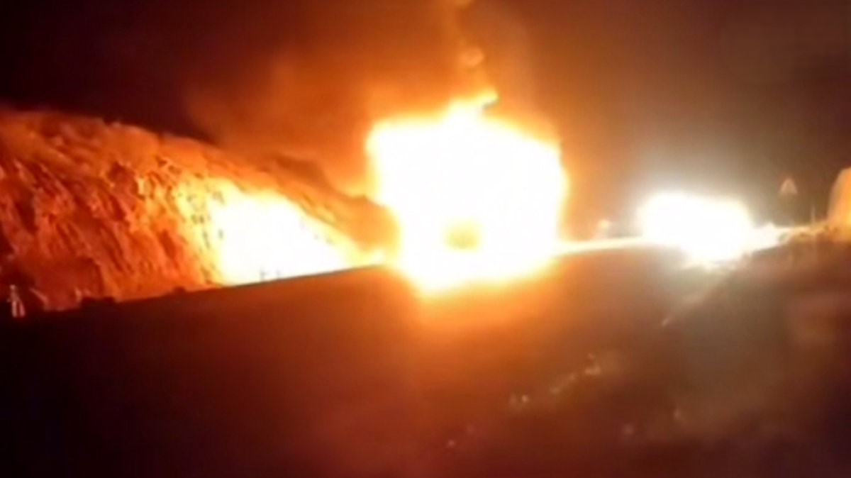 اتوبوس مسافربری در دشت ارژن شیراز بطور کامل سوخت(+فیلم)