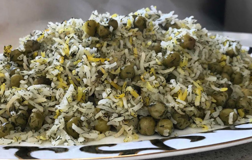 طرز تهیه نخود فرنگی پلو دلپذیر با مرغ و گوشت