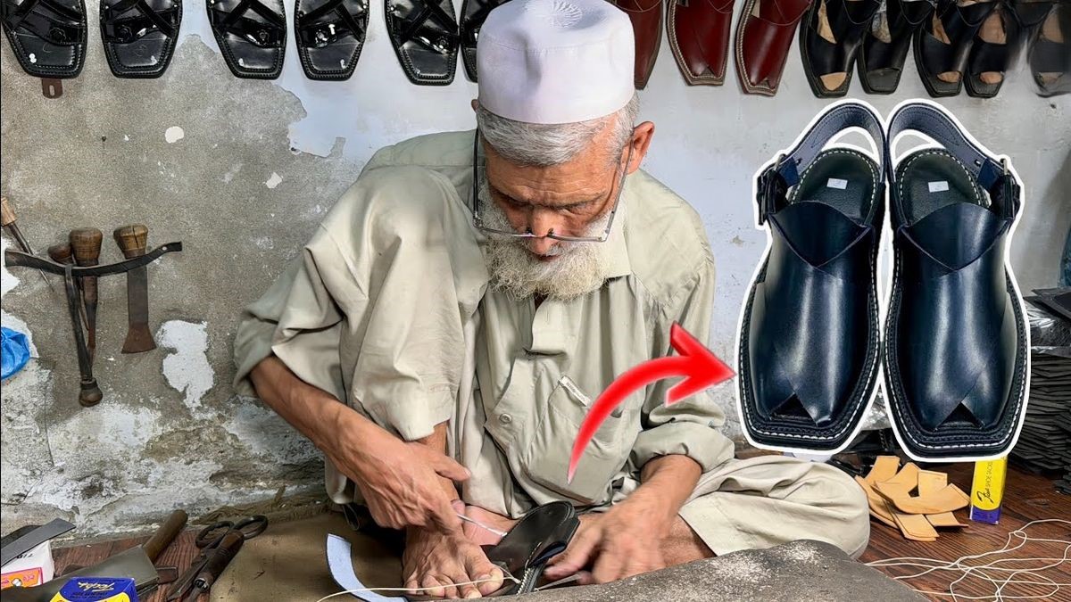 دوخت کفش چرمی توسط کفاش ۹۰ ساله(+فیلم)