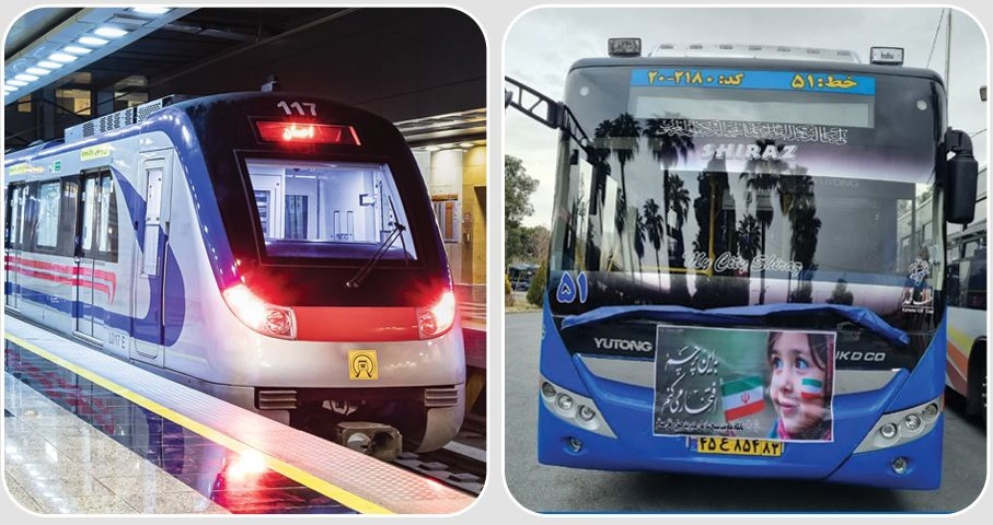 تغییر ساعات خدمات ناوگان اتوبوسرانی و مترو شیراز از ۲۰ اردیبهشت‌