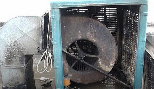 آتش گرفتن موتور کولر آبی 1