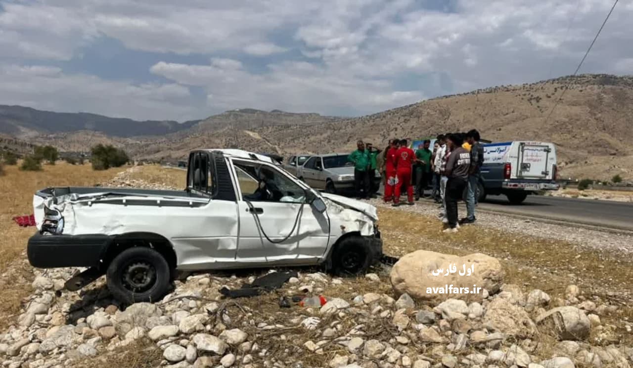 ۲ جانباخته و مصدوم بر اثر واژگونی پراید وانت در جاده بابامیدان – یاسوج