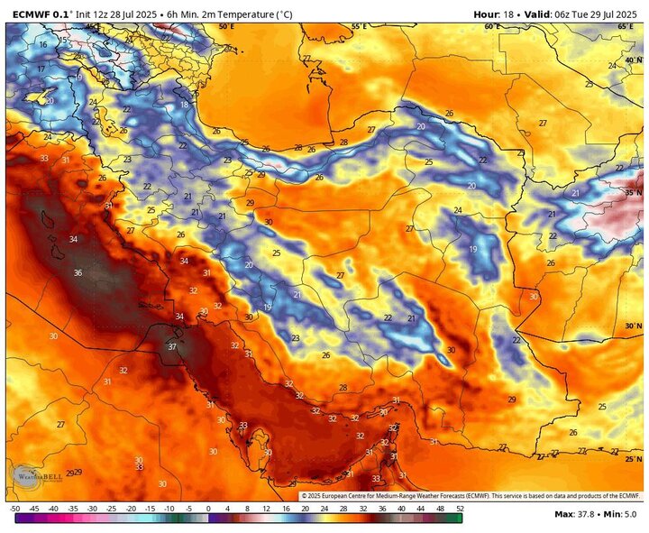 سازمان هواشناسی: ورود موج جدید گرما از امروز (۷ مرداد) به کشور