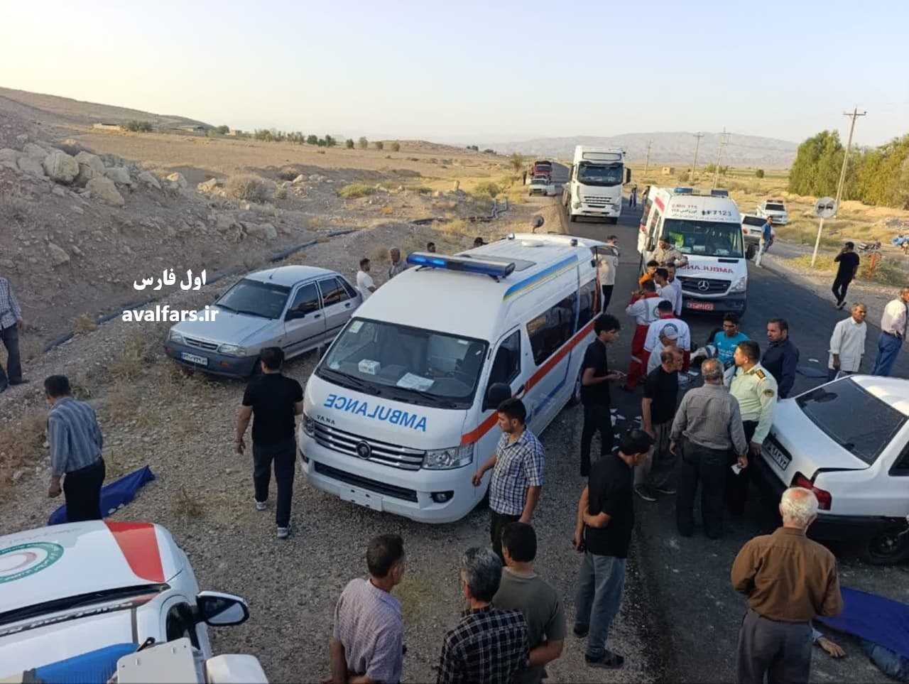 شش فوتی و مصدوم در تصادف شاخ‌به‌شاخ دو پراید،جاده فسا به جهرم