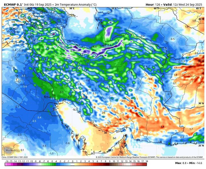پیش‌بینی وضعیت جوی: ورود موج جدید بارش‌های پاییزی از فردا به کشور