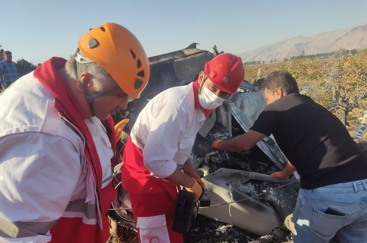 مرگ یک نفر بر اثر واژگونی و آتش‌گرفتن زانتیا در جاده جهرم _شیراز