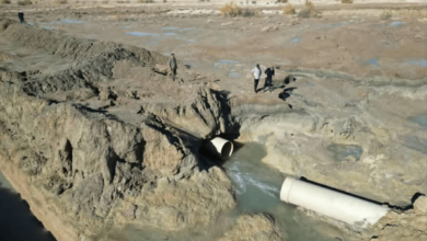 شکستگی خط انتقال آب از سد سلمان به لار به دنبال بارندگی‌های اخیر