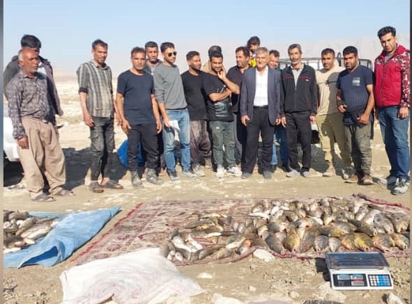 طرح صید آزمایشی آبزیان در سد سلمان فارسی قیروکارزین اجرا شد