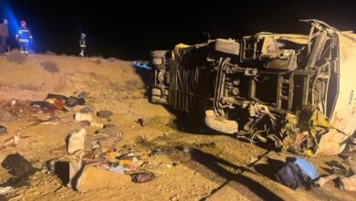 ۱۰ کشته در حادثه واژگونی اتوبوس مسافربری در محور نطنز