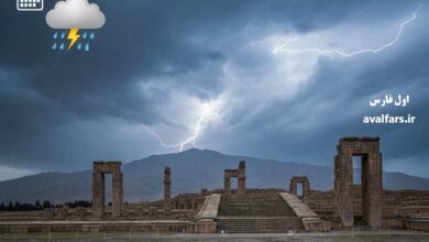 باران در تخت جمشید 1