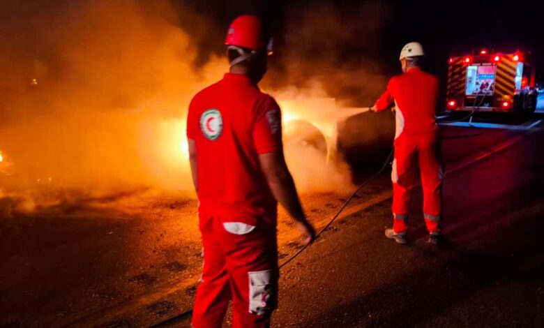 حادثهتصادآتش سوزی خودرو