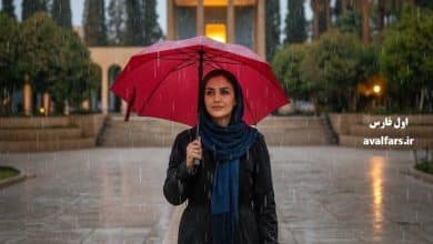 عکس باران زن حافظیه