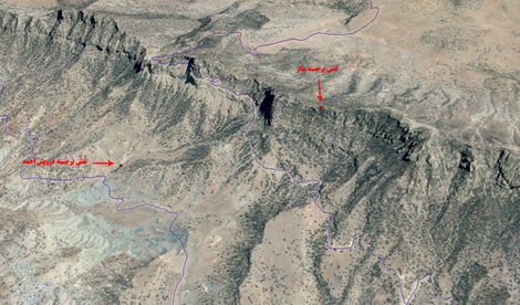 کشف نگارکند «نبرد هرکول و مار هیدرا» در اندیکا مسجد سلیمان/ رازهای تازهای از الیماییها در زاگرس 3 عکس هوایی از موقعیت نقش برجسته منار