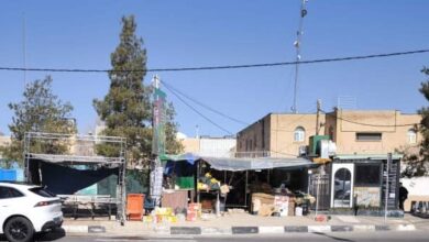 انسداد تنها مسیر تردد افراد پیاده در ورودی شهرک گلستان شیراز توسط میوه فروشی! عکس