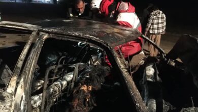 تصویری از برخورد مرگبار تریلی و پژو در محور لار-جهرم