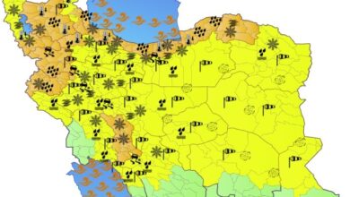هشدار نارنجی فعالیت سامانه بارشی برای مناطقی کشور+نقشه