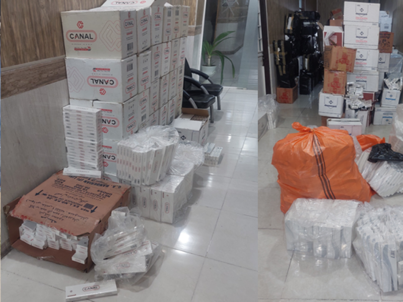 کشف  ۳ میلیون و ۵۰۰ هزار نخ سیگار فاقد مجوز از یک انبار در فسا