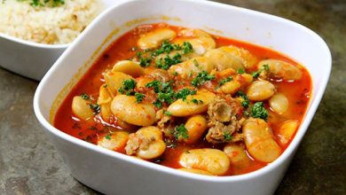 فاصولیه ترکیه ای خوشمزه لذیذ با لوبیا سفید با گوشت