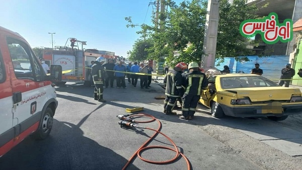 حادثه مرگبار برای سرنشینان تاکسی زرد در شیراز+عکس