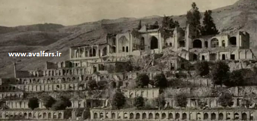 عکس باغ تخت قراچه در شیراز دوران قاجار