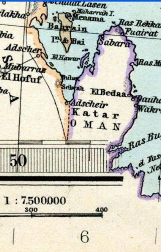 Qatar in Stielers Handatlas 1891 59