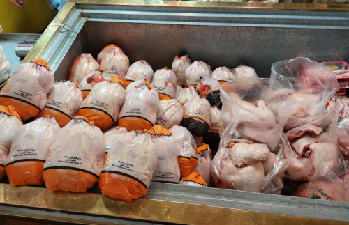 عرضه مرغ گرم با قیمت 80 تا 100 هزار تومان در بازار همدان 31 اردیبهشت 1402