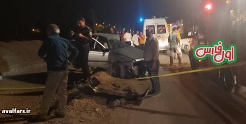 تصادف خودرو ۴۰۵ با نیسان در جاده کیان آباد1