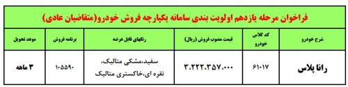 طرح فروش فوری رانا پلاس محصول ایران خودرو- خرداد 1402