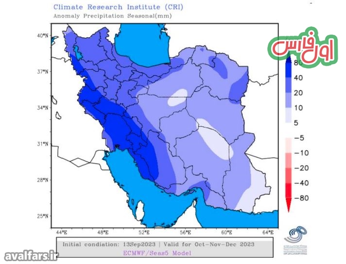 پیش بینی وضعیت بارش باران در استان فارس در پاییز ۱۴۰۲