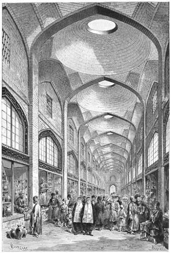 Bazar Shiraz as seen by Jane Dieulafoy 1881