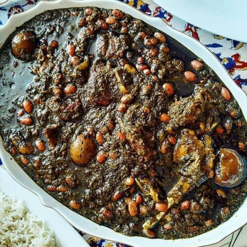 خورش خرفه با چشم بلبلی 1 غذای سنتی بوشهری