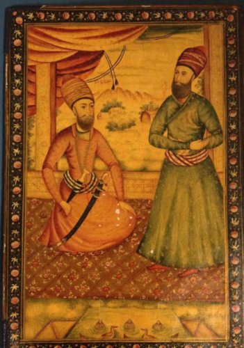 King Lotf Ali Khan with his minister Mirza Hussein