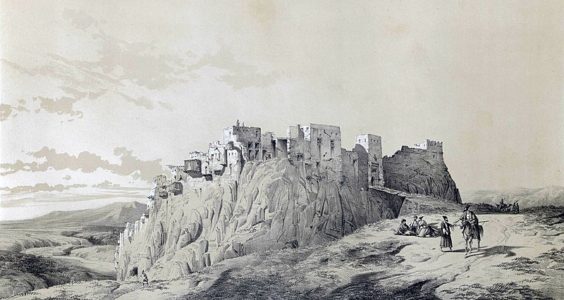 Yezd i Kast Castle by Eugene Flandin