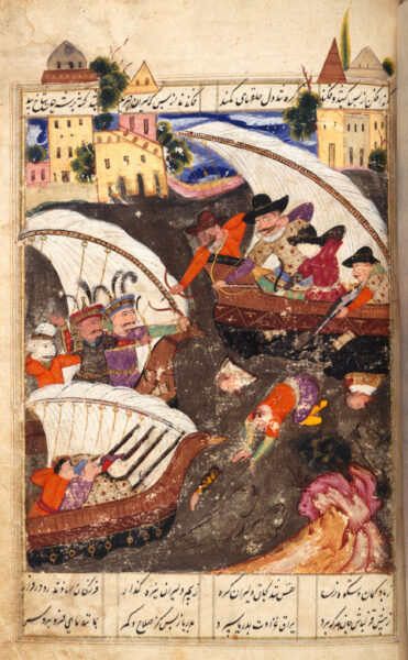 Imam Quli Khans soldiers in boats repulsed by the Portuguese at Hurmuz