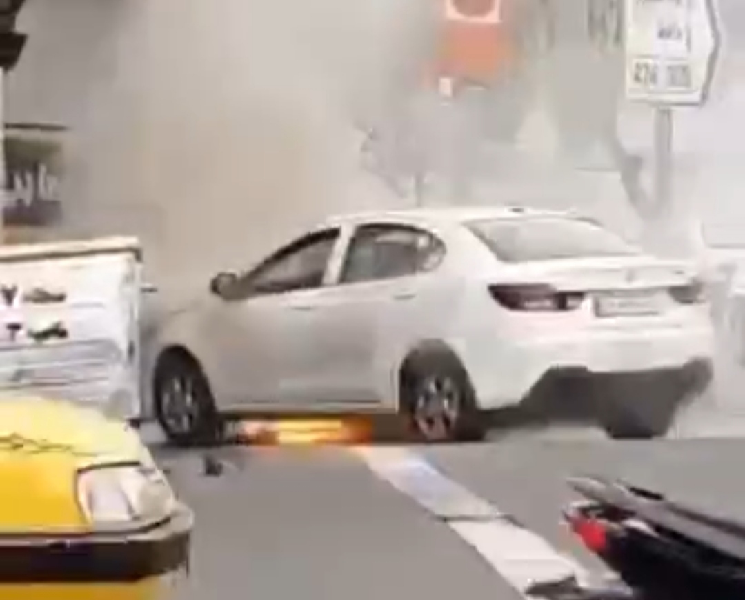 فیلم آتش سوزی خودروی شاهین و توضیحات ساپیا