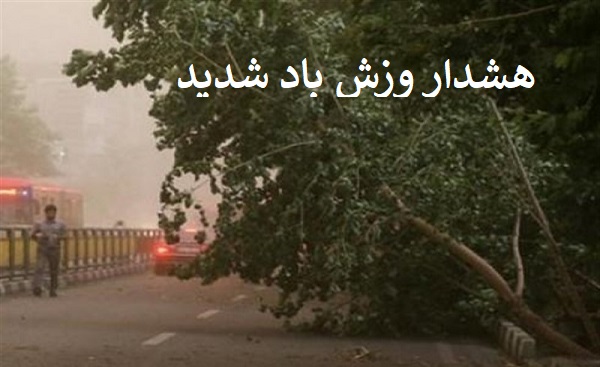 هشدار زرد هواشناسی در خصوص وزش بادهای بسیار شدید در استان فارس