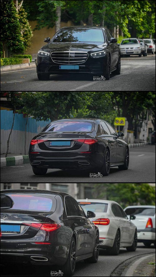 جولان خودروها بنز جدید S۵۰۰ در خیابان‌های تهران